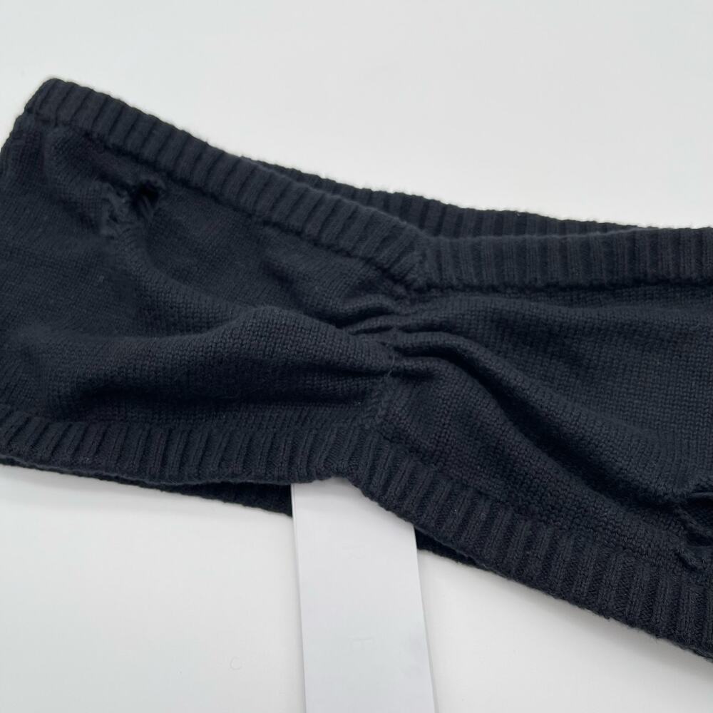 AREA | NWT Bandeau Top in Black Cashmere Knit Tube Top *Missing Butterfly* L - Picture 5 of 10